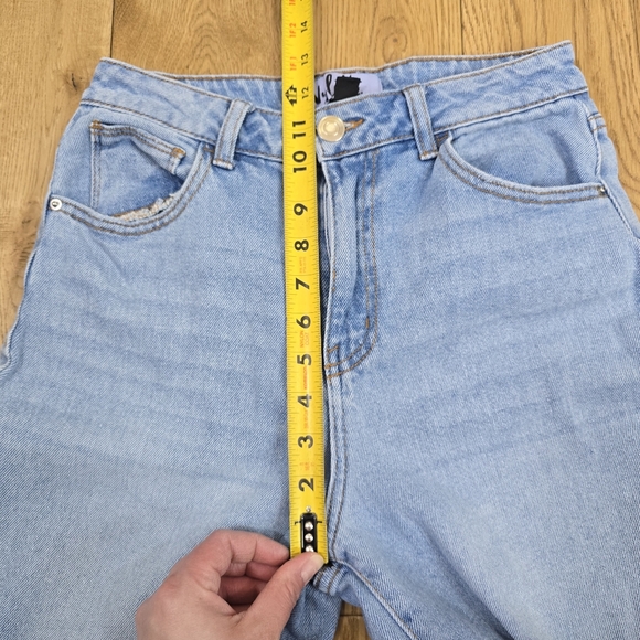 Vylette Distressed High Rise Wide Leg Jeans Light Wash Size 5 - Picture 8 of 10